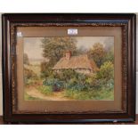 Henry John Sylvester Stannard - Figures outside a Country Cottage, watercolour, signed, approx 25.