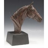 Doris Lindner - a modern cast bronze resin model of a horse's head, bearing cast signature, raised