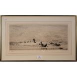 William Lionel Wyllie - Cockle Boats, early 20th Century monochrome etching, signed in pencil,