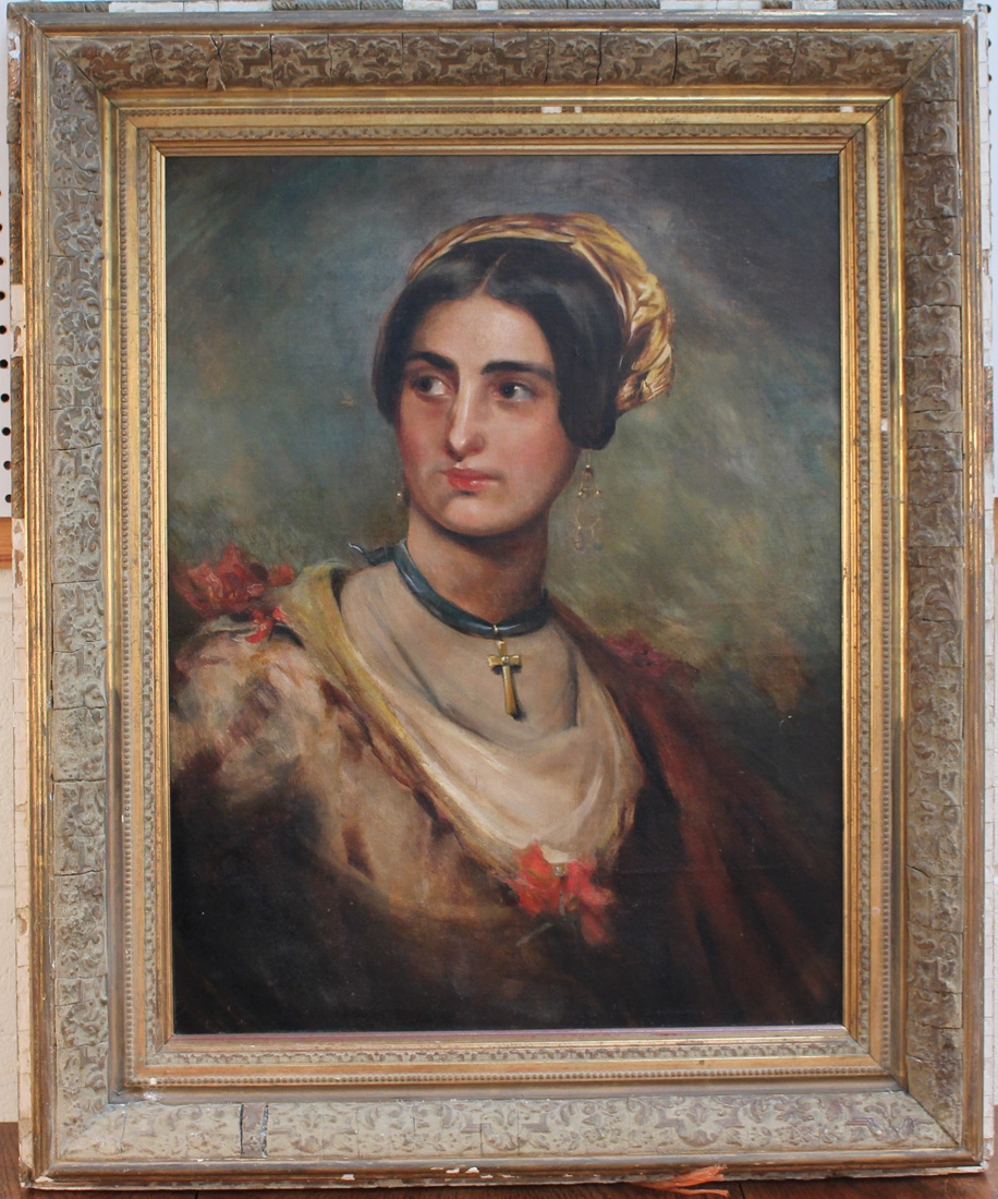 Late 19th Century Spanish School - Bust Length Portrait of a Lady, oil on canvas, approx 64cm x 49.