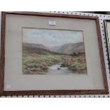 Bertram Morrish - Moorland View with a Stone Bridge, watercolour, signed, approx 25cm x 32.5cm,