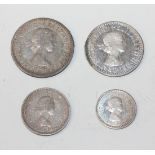 An Elizabeth II four-coin Maundy set 1968 (case lacking).