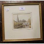 Early 20th Century Dutch School - 'Leiden', watercolour, approx 10cm x 12cm, within a gilt frame,