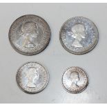 An Elizabeth II four-coin Maundy set 1968 (case lacking).