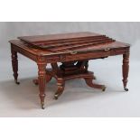 An unusual William IV mahogany extending ship's/campaign dining table, in the manner of Gillows of