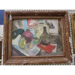 Ernest Sandoe - 'Still Life', 20th Century oil on board, signed and titled verso, approx 36cm x 48.