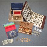 A large quantity of British pre- and post-decimal issues, a display of nine Italian coins and two