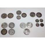 A collection of European silver coins, comprising Germany: two five marks, comprising 1907 Sachsen