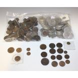 A quantity of British and foreign copper and bronze coinage, including an Edward VII penny 1902, two