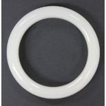 A Chinese white jade bangle, modern, diameter approx 8cm.