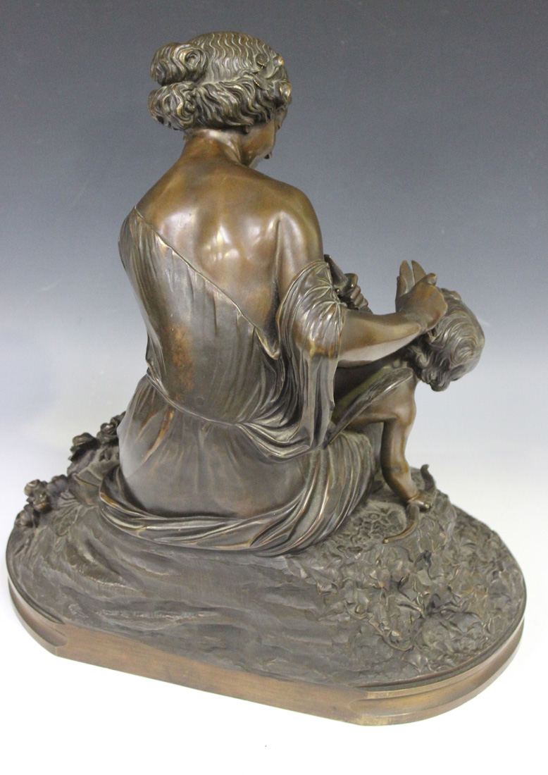 Charles Cumberworth - Venus clipping Cupid's Wings, a 19th Century French brown patinated cast - Image 2 of 4