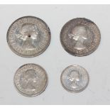 An Elizabeth II four-coin Maundy set 1968 (case lacking).
