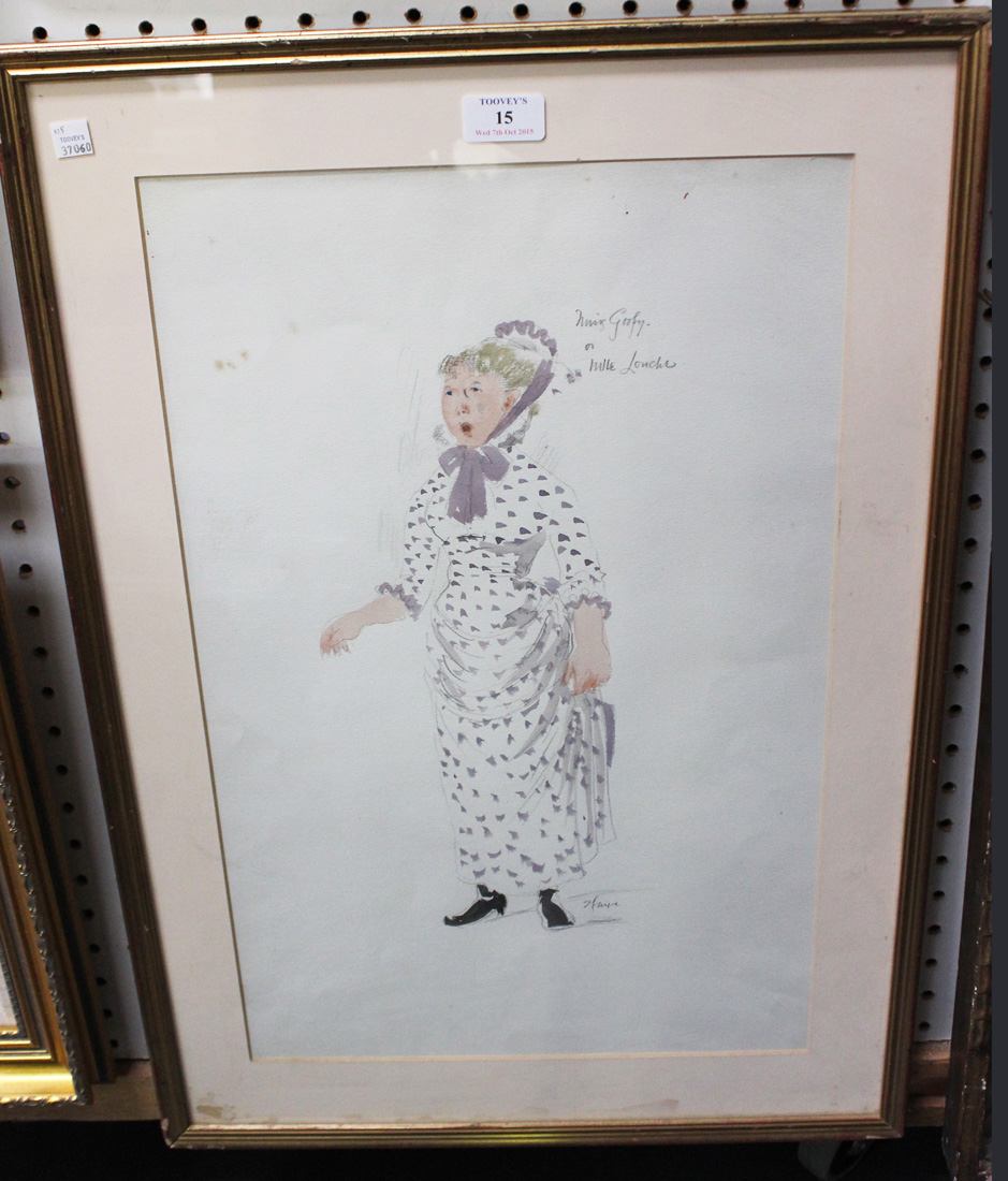 Roger Furse - 'Miss Goofy or Mlle Louche' (Costume Design for 'Look after Lulu'), watercolour and