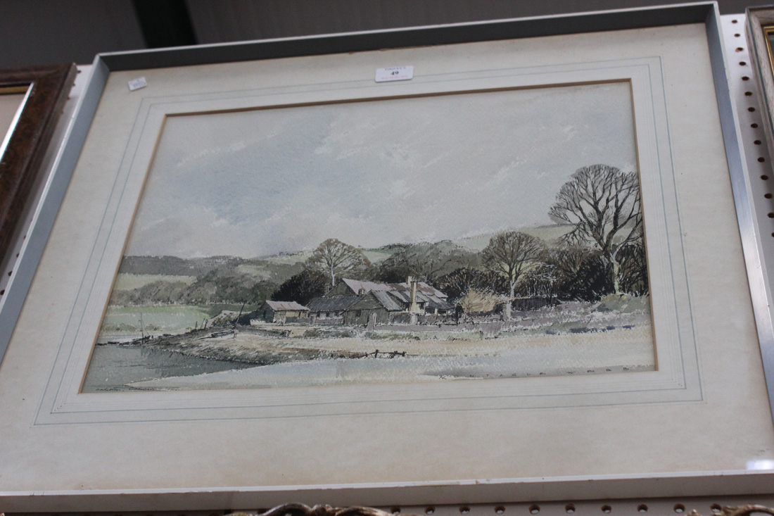 Montague Webb - 'Anderton, Cornwall', watercolour, signed and titled, approx 36cm x 47cm.