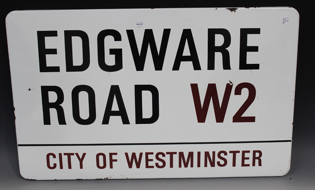 Three enamelled City of Westminster street signs, comprising 'Edgware Road W2', 'Church Street - Image 5 of 6