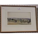 Freda Marston - 'Vale of Gloucester', watercolour, signed and titled, approx 18.5cm x 34cm, within