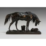 Henri-Alfred Jacquemart - a late 19th Century French dark brown patinated cast bronze equestrian