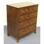 A 20th Century George III style mahogany chest of four graduated long drawers, on splayed bracket