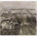 Henry Inlander (1925-1963) - Harvesting near Rome, 1954, charcoal on paper, 52 x 55.5cm, signed