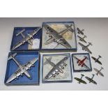 A collection of Dinky Toys military and civilian aircraft, including a No. 62K The King's Aeroplane,