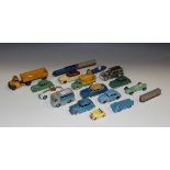 A collection of Dinky Toys and Supertoys cars, commercial vehicles and aircraft, including two No.