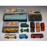 A collection of Dinky Toys cars and commercial vehicles, including a No. 533 Leyland cement wagon '