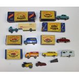 A small collection of Matchbox Series Moko Lesney vehicles and accessories, including a No. 37