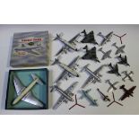 A small collection of Dinky Toys aircraft, including a No. 999 D.H. Comet airliner, boxed, two No.