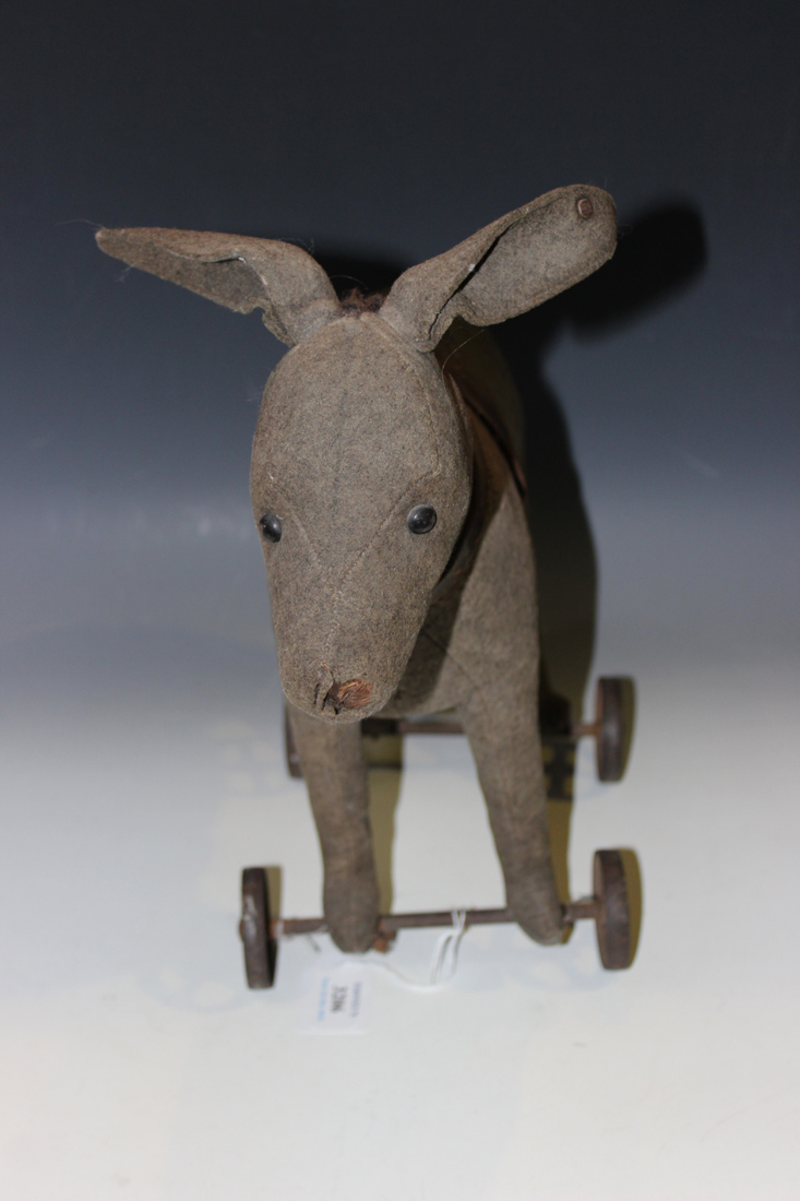 An early 20th Century Steiff felt donkey with button in left ear, boot button eyes and leather - Image 2 of 3