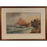 John C. Wren - Cornish Coastal View, late 19th/early 20th Century watercolour, signed, approx 31cm x