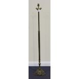 A mid-20th Century brass and onyx telescopic lamp standard, height approx 145cm.