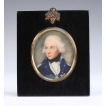 After Lemuel Francis Abbott - Oval Miniature Head and Shoulders Portrait of Horatio Nelson,