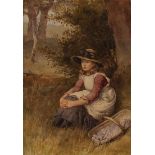 Charles Edward Wilson - 'A Rest by the Way, Surrey', late 19th Century watercolour, signed recto,