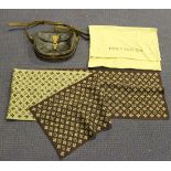A Louis Vuitton monogram canvas and tan leather shoulder bag, width approx 27cm, together with a