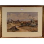 Will Anderson - View of a Farm, late 19th/early 20th Century watercolour and gouache, signed, approx
