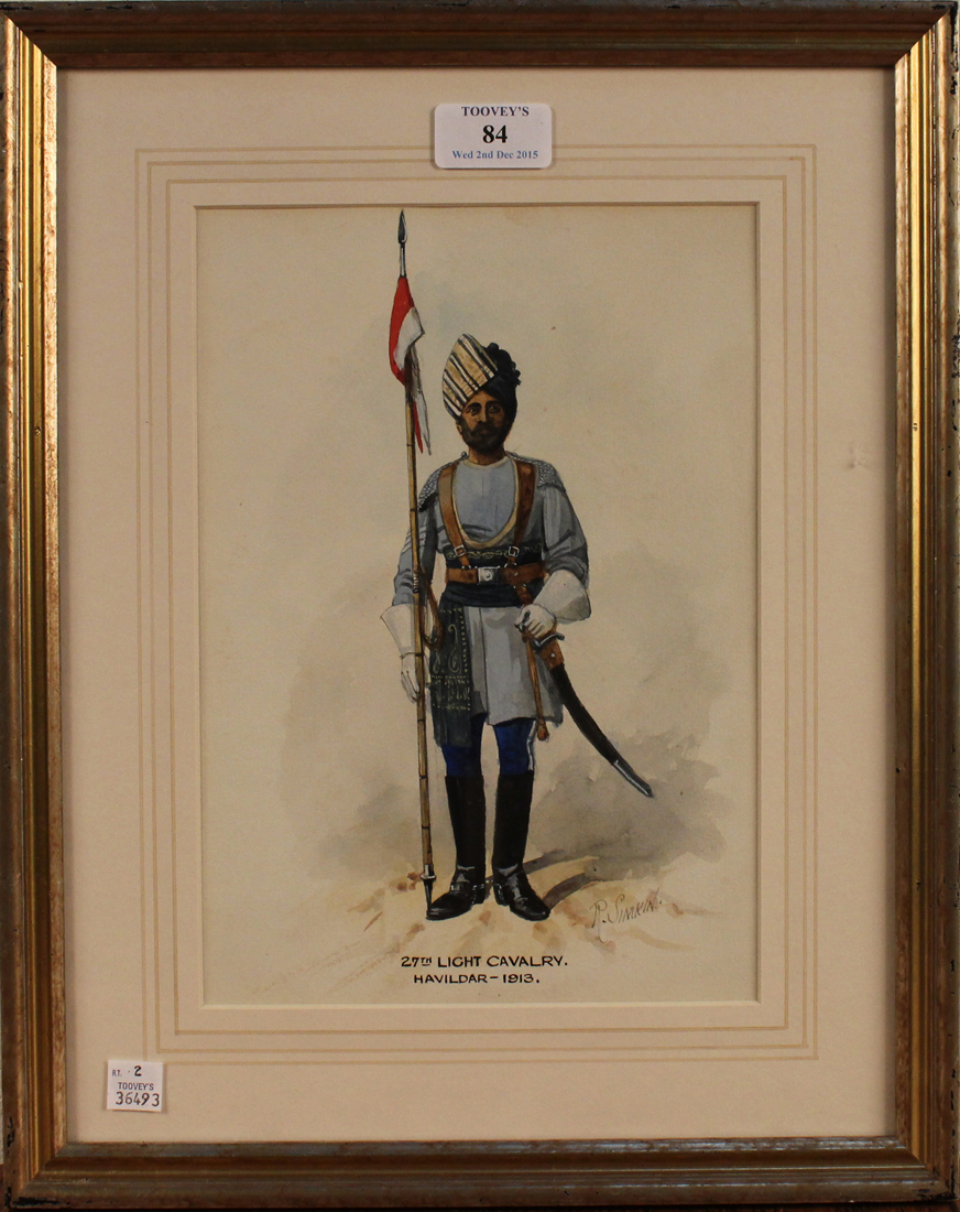Richard Simkin - '27th Light Cavalry Havildar, 1913' and 'Bharatpur Infantry (Imp Serv Troops)