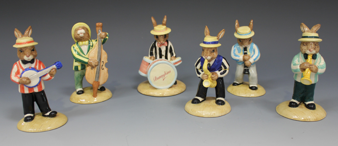 A set of six Royal Doulton figures from The Jazz Band collection, special and limited editions,