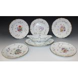 A Meissen porcelain part service, late 19th/early 20th Century, painted with flower sprays,