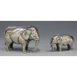 An Edwardian silver novelty pin cushion in the form of an elephant, Birmingham 1906 by Cornelius