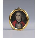 Mid/late 18th Century British School - Oval Miniature Half Length Portrait of Colonel Richard