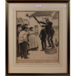 William Gunning King - Speaker in a Village Square, early 20th Century charcoal drawing, signed