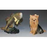 A Beswick model of a 'Black Bass' No. 1485, together with a Sylvac model of a dog, No. 5027.