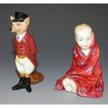 A Royal Doulton figure of a Huntsman Fox, D6448, and a Royal Doulton figure of 'This Little Pig',