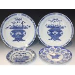 A group of Chinese blue and white export porcelain, 18th Century and later, comprising a pair of