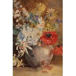 Helen Allingham - Still Life Study of Flowers in a Vase, watercolour, signed, approx 21.5cm x