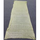 An Egyptian Art Deco Assuit ivory net and silver appliqué shawl, decorated with geometric