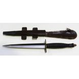 A post-war third pattern F.S. fighting knife by J. Nowill & Sons with polished straight double edged