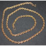 A 9ct gold ropetwist link neckchain on a boltring clasp, length approx 61cm.