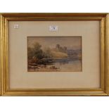 David Cox - 'Barnard Castle', watercolour over pencil, signed and titled, approx 15.5cm x 24.5cm,