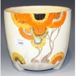 A Clarice Cliff 'Bizarre' Rodanthe pattern jardinière, printed factory marks to base, height